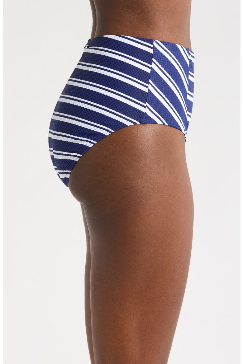 Biarritz Panelled High Waist Bikini Bottoms, Alternate, color, FRENCH NAVY