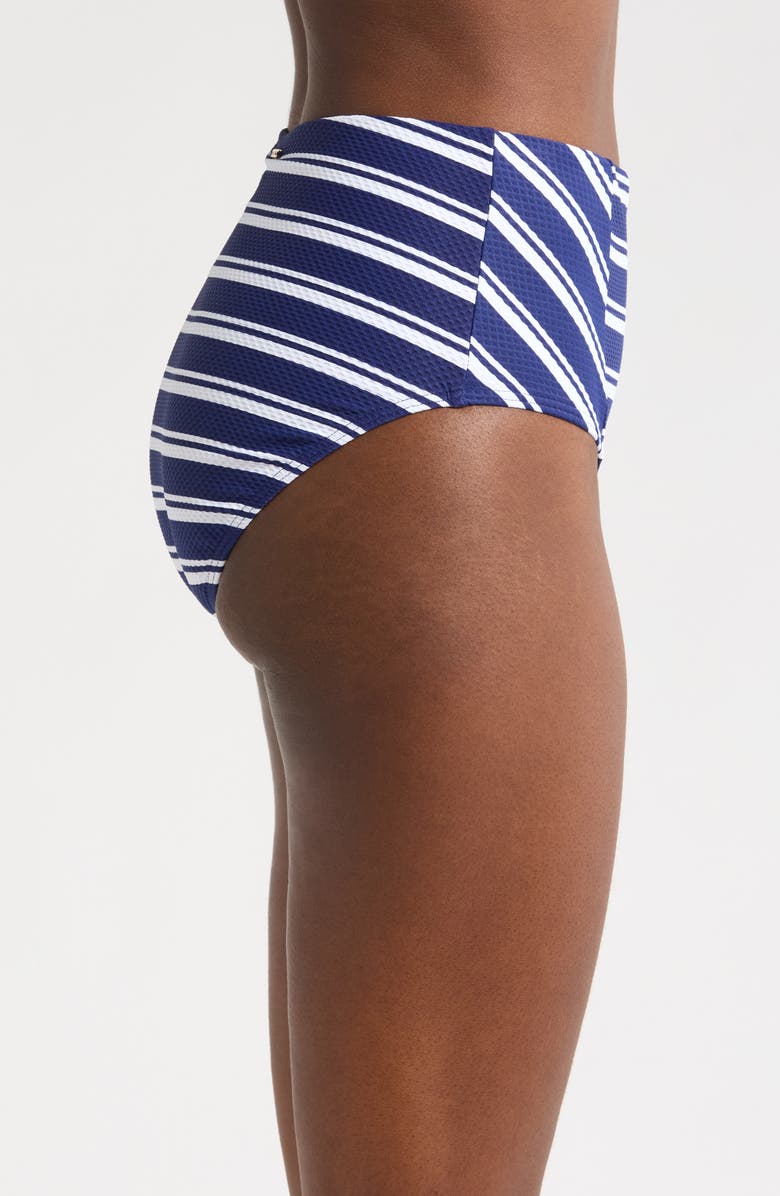 Sea Level Biarritz Panelled High Waist Bikini Bottoms, Alternate, color, French Navy