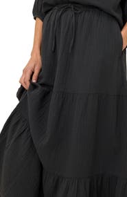 Pact Organic Cotton Coastal Double Gauze Tiered Maxi Skirt