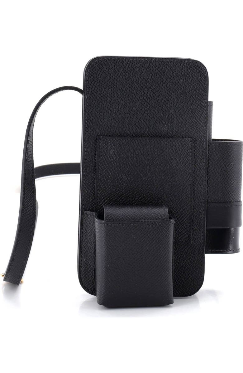 Pre-Owned Hermes Hermesway Phone Case Crossbody Bag Epsom, Main, color, Noir