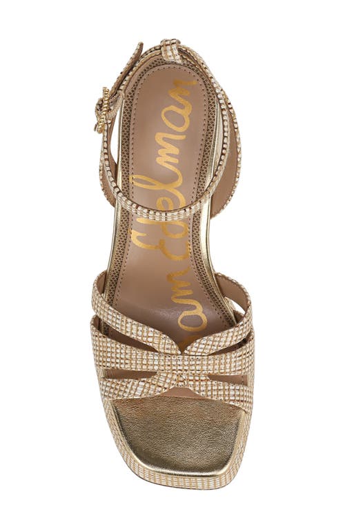 Sam Edelman Reese Platform Heel Sandal Sand Dune Raffia In Sand Dune Multi