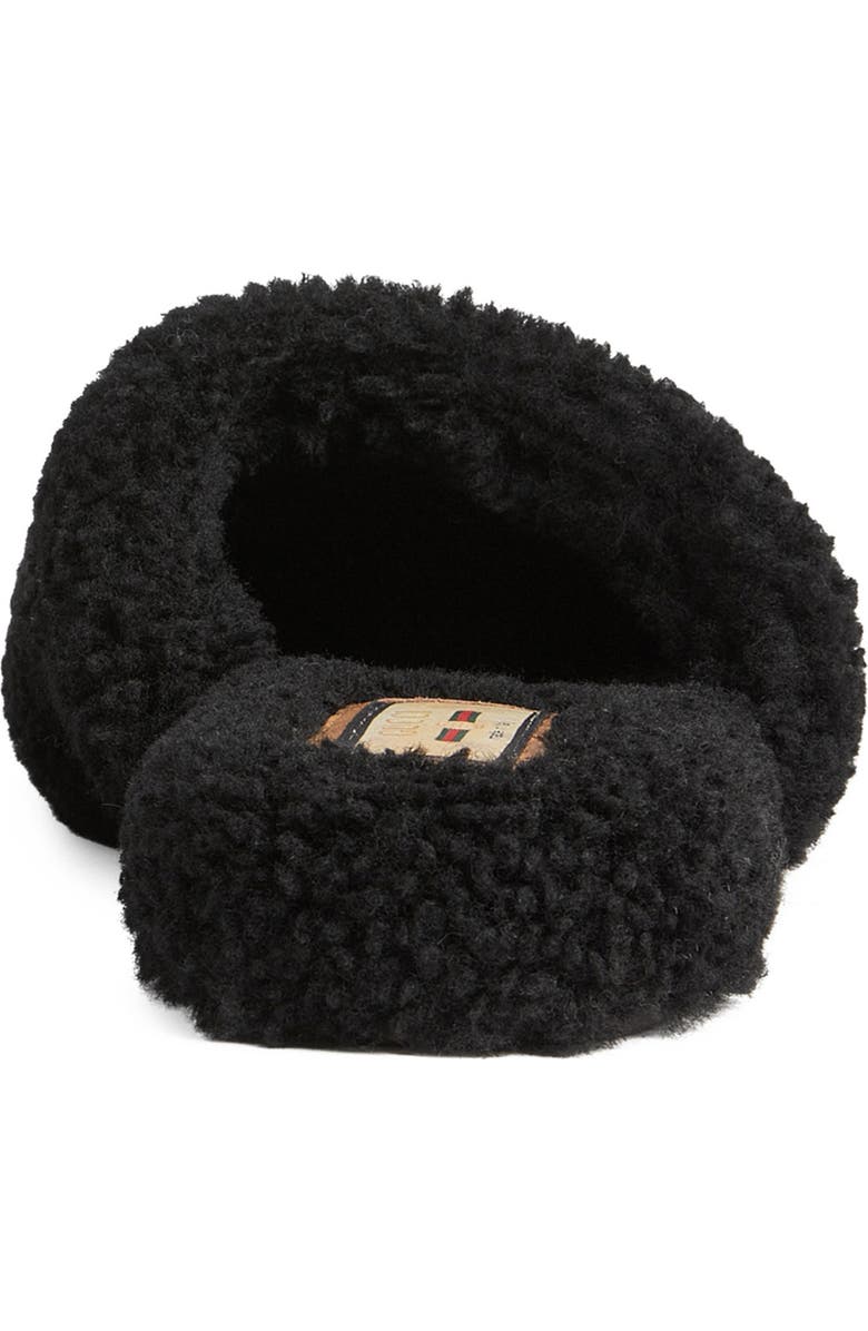 Gucci Eileen Logo Faux Shearling Slipper, Alternate, color,
