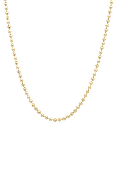 18k Gold Large Round Bead 20-Inch Necklace