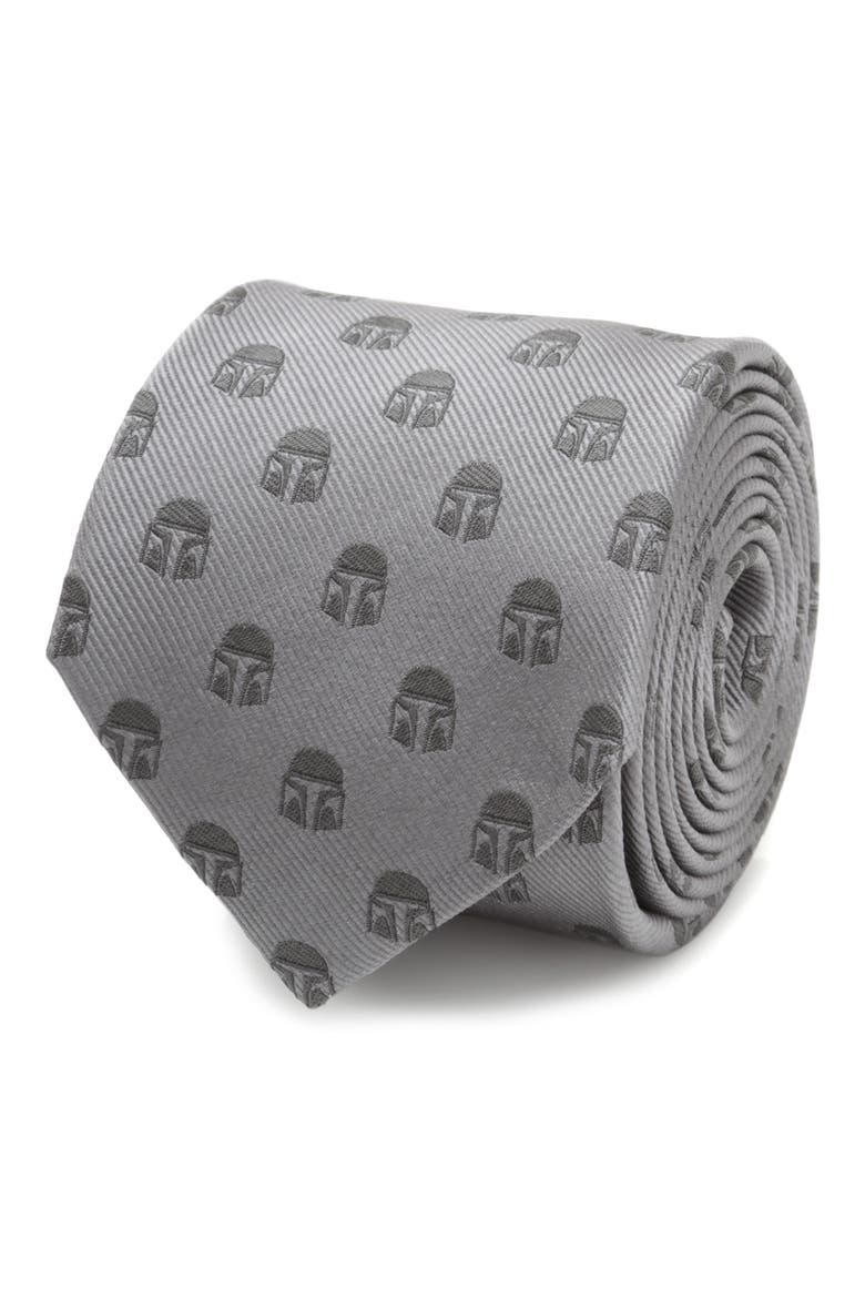 Star Wars™ - Mandalorian Helmet Silk Tie, Alternate, color, GRAY