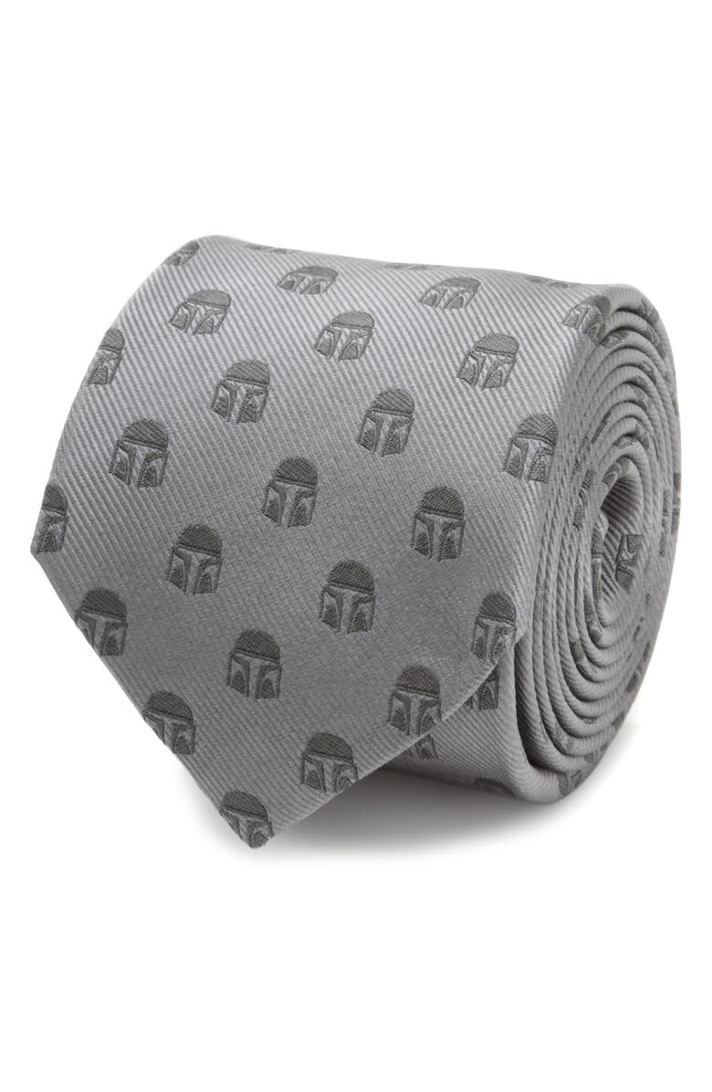 Cufflinks, Inc. Star Wars<sup>™</sup> - Mandalorian Helmet Silk Tie, Alternate, color, Gray