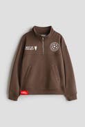 H&M Printed Half-Zip Sweatshirt