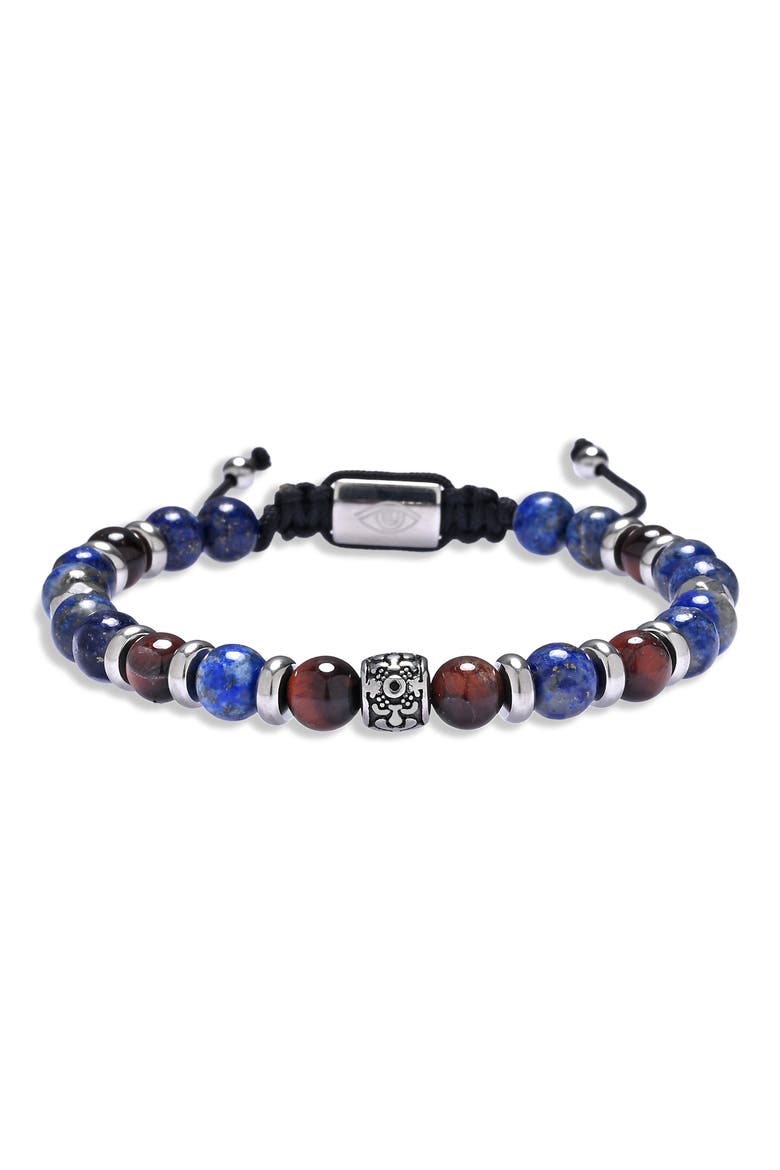 Men's Ethan Semiprecious Stone Beaded Bracelet, Alternate, color, BLUE