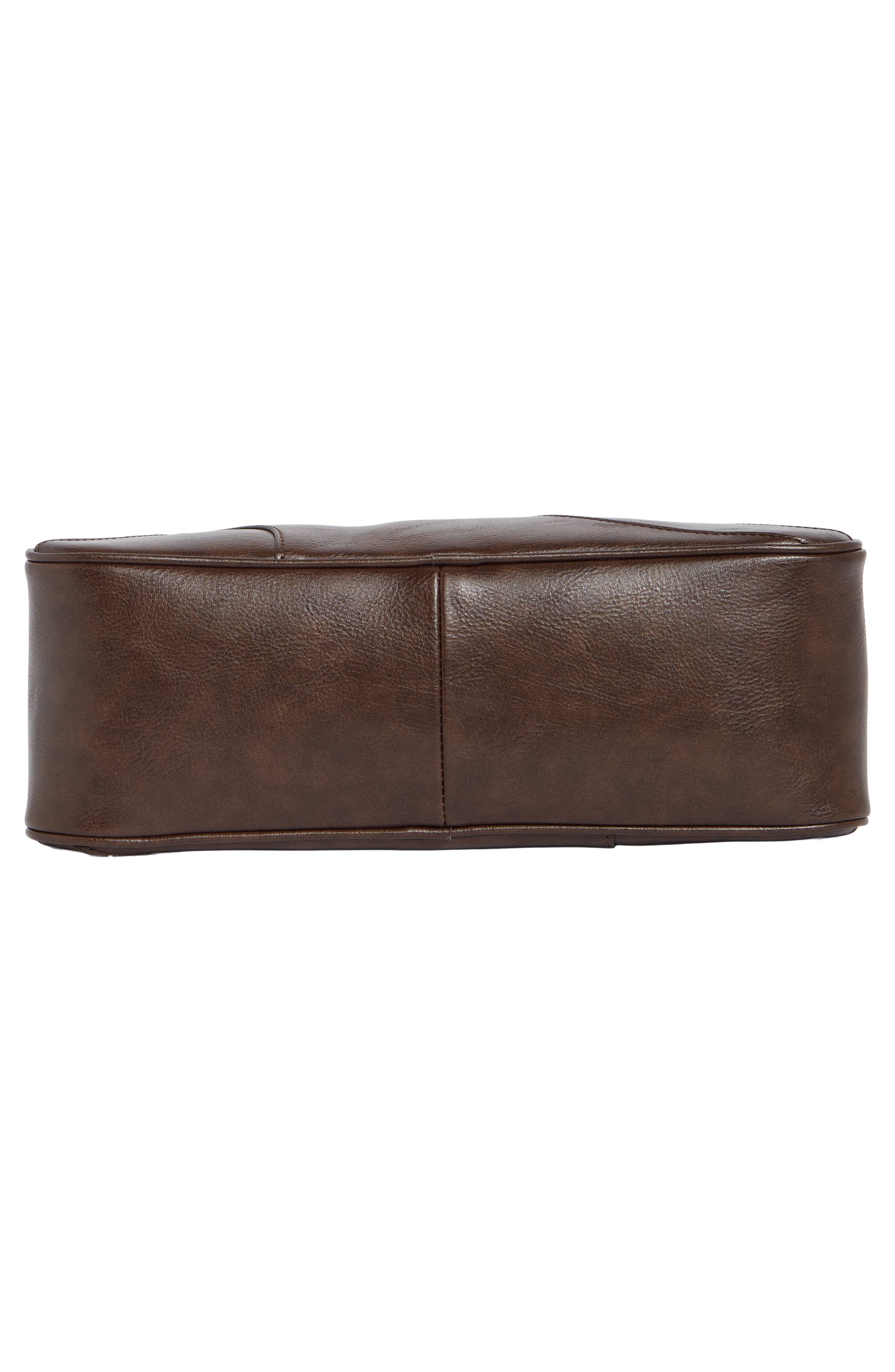 Patchwork East/West Satchel, Alternate, color, BROWN