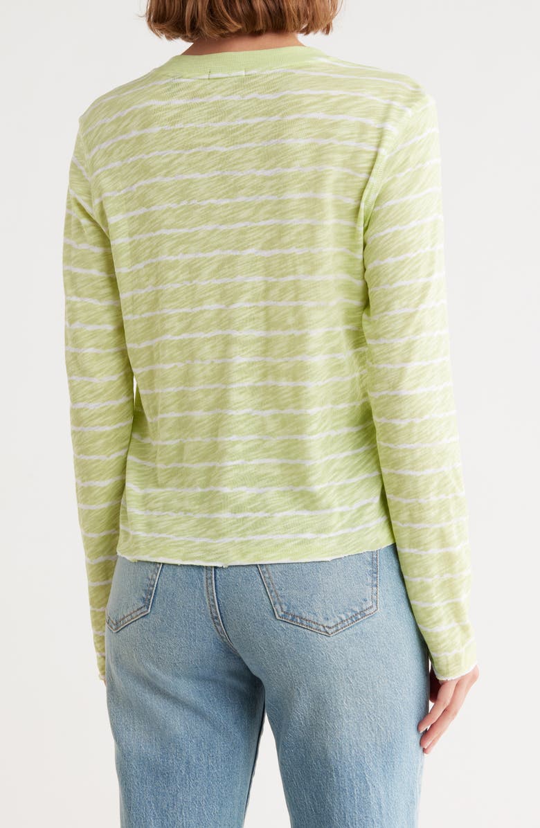 ATM Anthony Thomas Melillo Slub Jersey Top, Alternate, color, Mint Tint / White