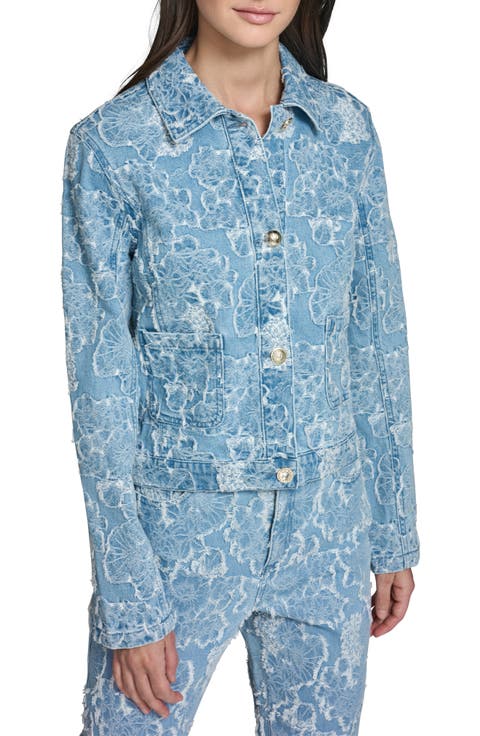 Floral Jacquard Denim Jacket