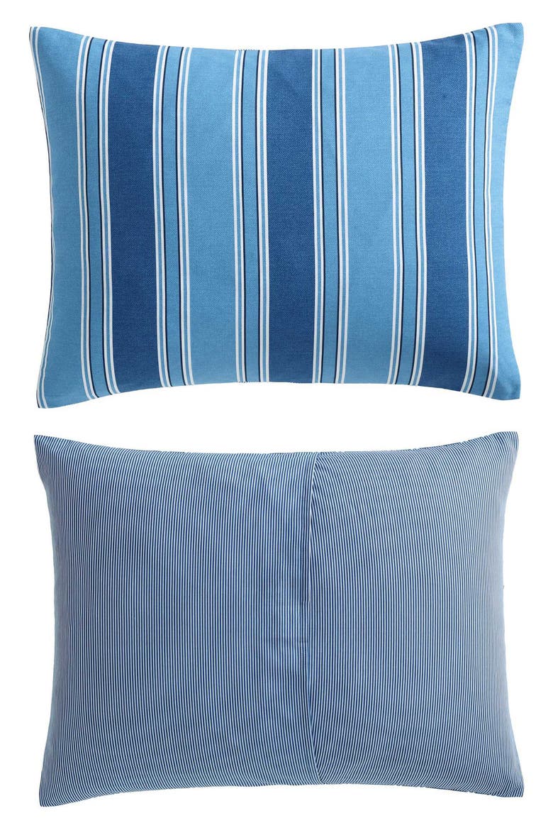 Gilpin Pinstripe Cotton Comforter, Alternate, color, MEDIUM / DARK BLUE