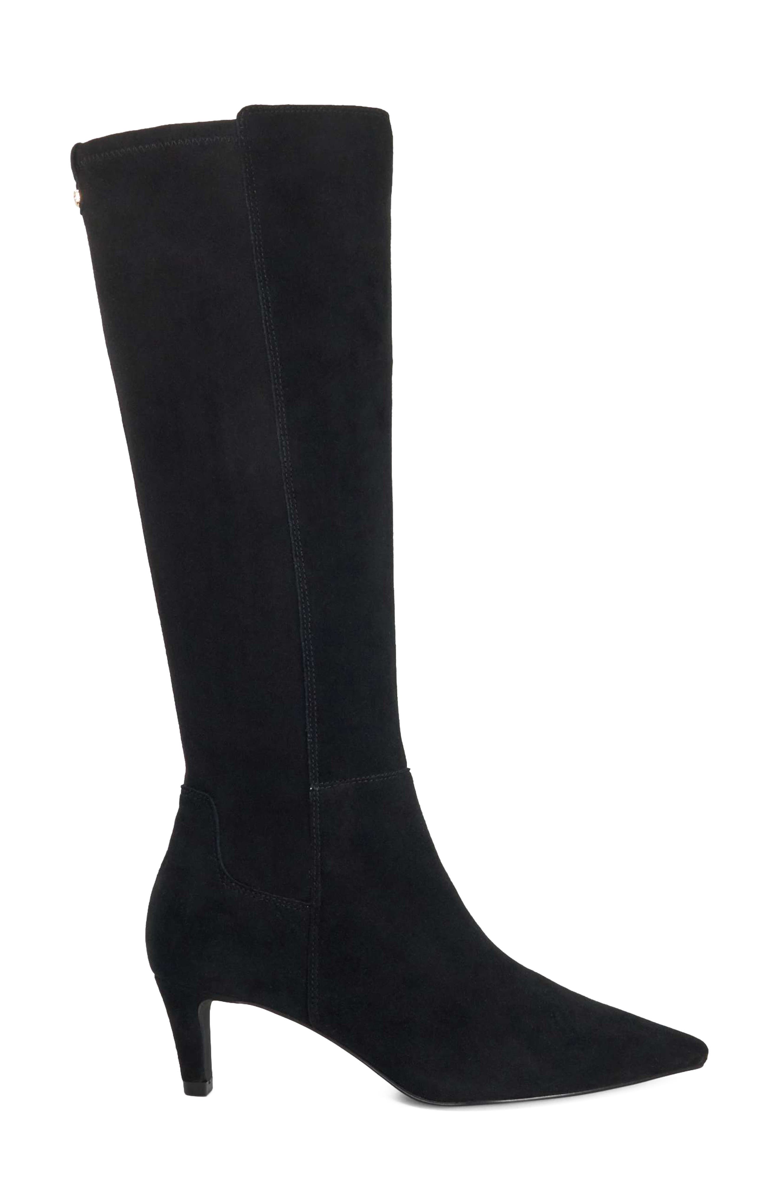 Sultry Leather Knee High Boot, Alternate, color, BLACK