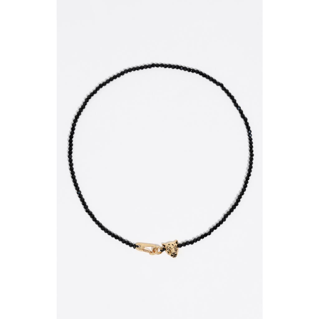 Bimba Y Lola Panther Crystals Necklace In Black