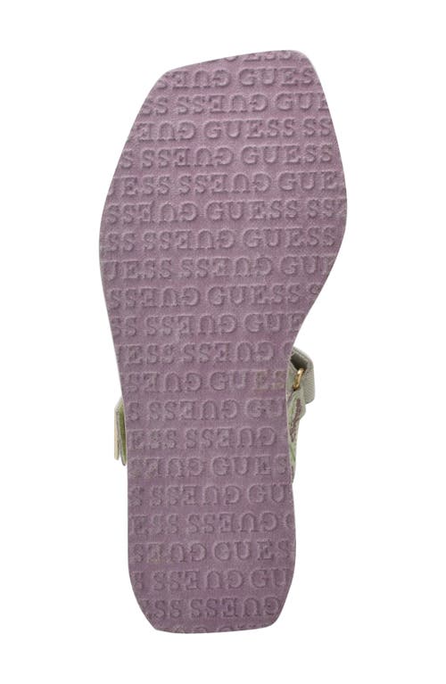 Guess Dawsin 4 Platform Wedge Sandal In Light Green