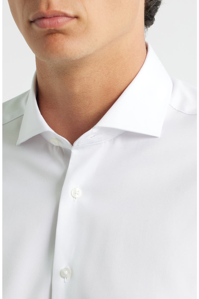 Slim Fit Non-Iron Cotton Twill Cover Shirt, Alternate, color, WHITE