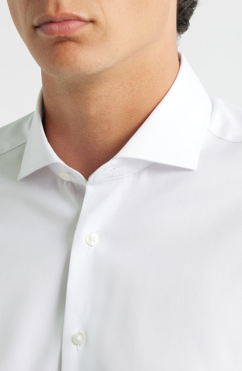 Eterna Slim Fit Non-Iron Cotton Twill Cover Shirt, Alternate, color, White