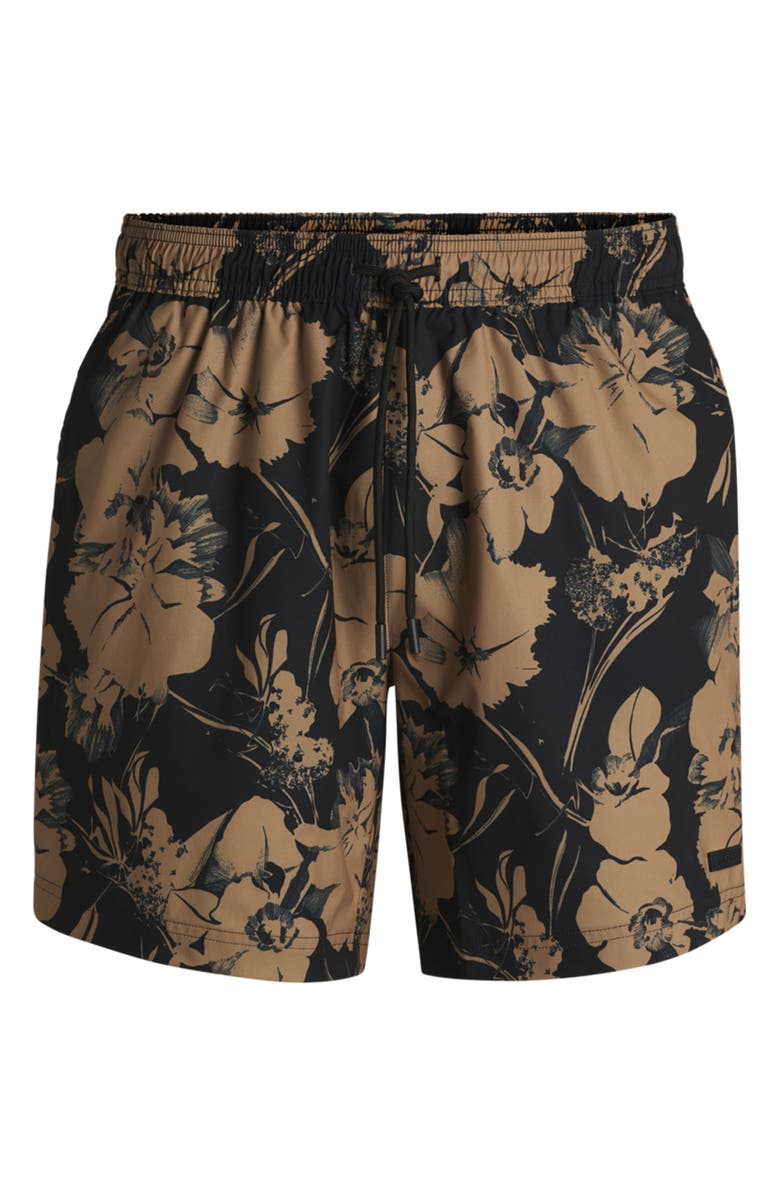 BOSS Alain Swim Trunks, Alternate, color, Black