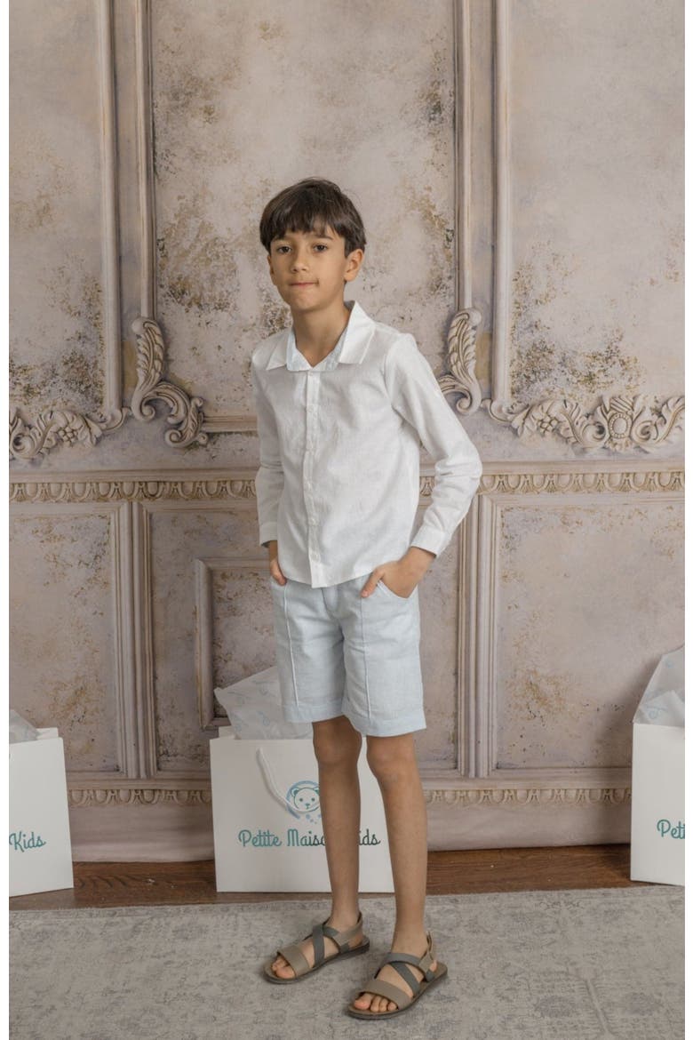 Charlotte Boys' Button Down Shirt, Alternate, color, White