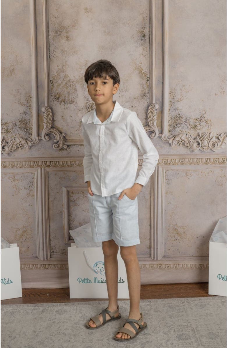 Petite Maison Kids Charlotte Boys' Button Down Shirt, Alternate, color, White