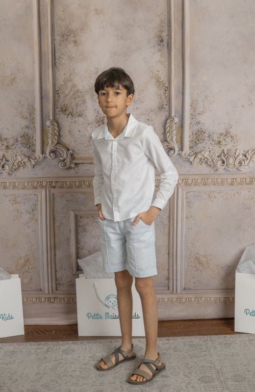 Petite Maison Kids Charlotte Boys' Button Down Shirt In White