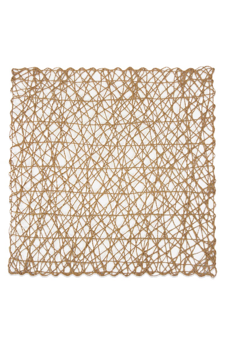 Taupe Woven Paper Square Placemat Set/6, 16x16", Alternate, color, Taupe