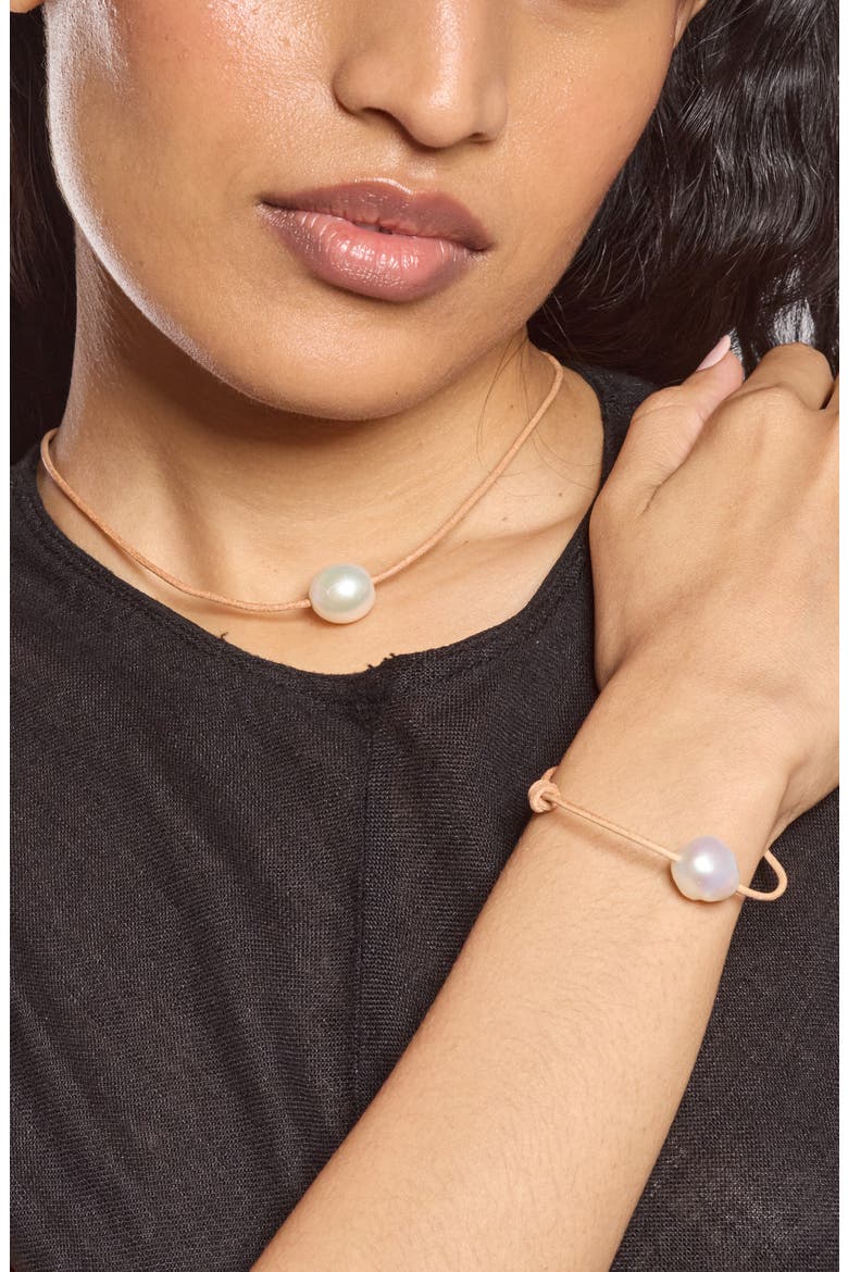 Freshwater Pearl Knot Bracelet, Alternate, color, TAN