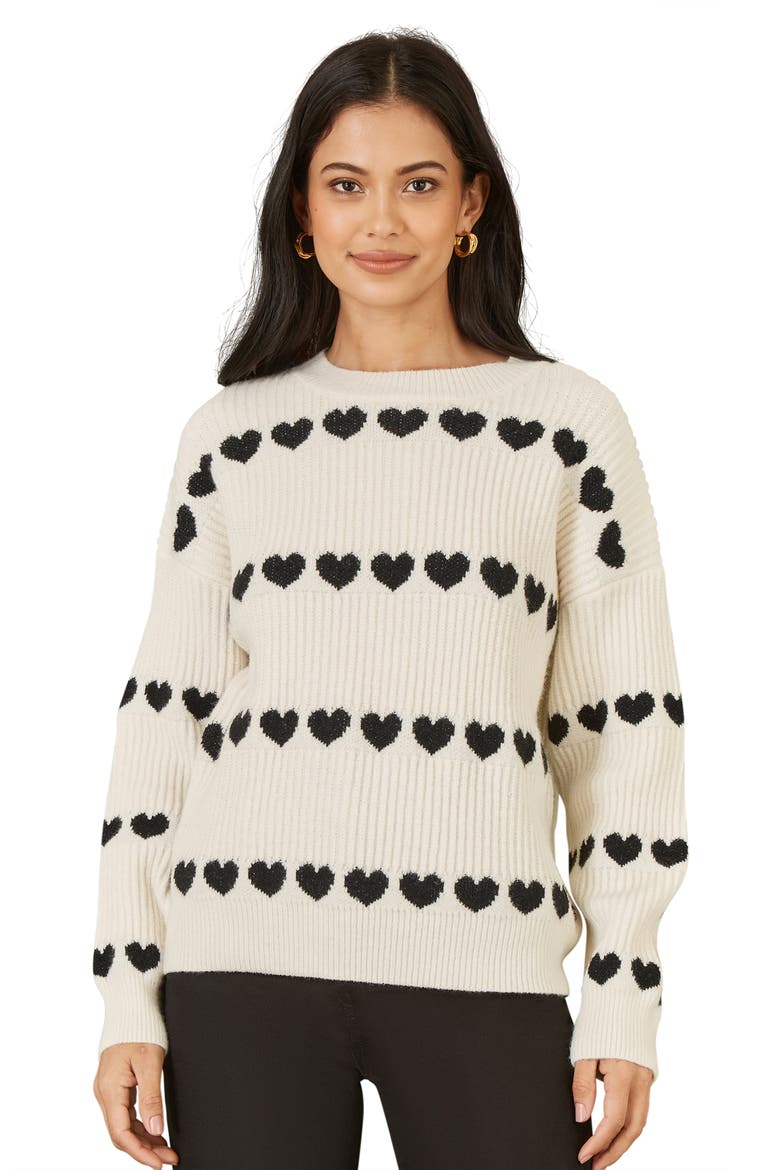 Heart Stripes Jumper, Main, color, Ivory