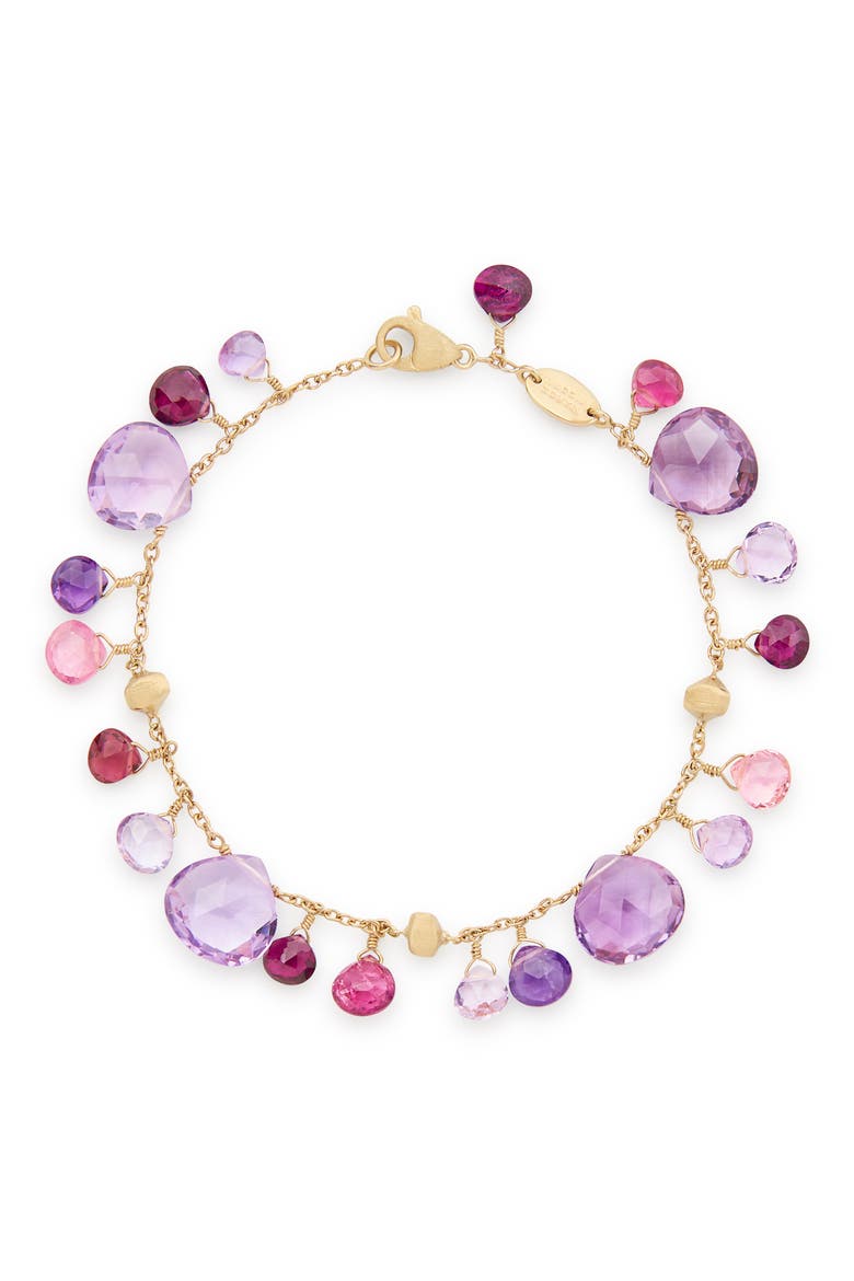 Paradise 18K Gold Semiprecious Stone Charm Bracelet, Main, color, 18K GOLD