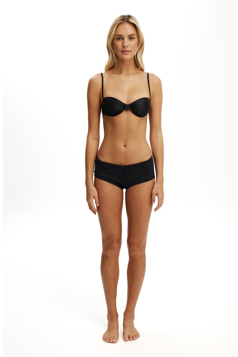 Women's Tie Front Micro Boyshort, Alternate, color, Black