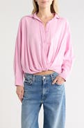 Young, Fabulous & Broke Tourist Linen Blend Button-Up Shirt