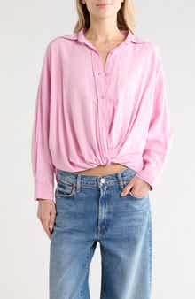 Young, Fabulous & Broke Tourist Linen Blend Button-Up Shirt