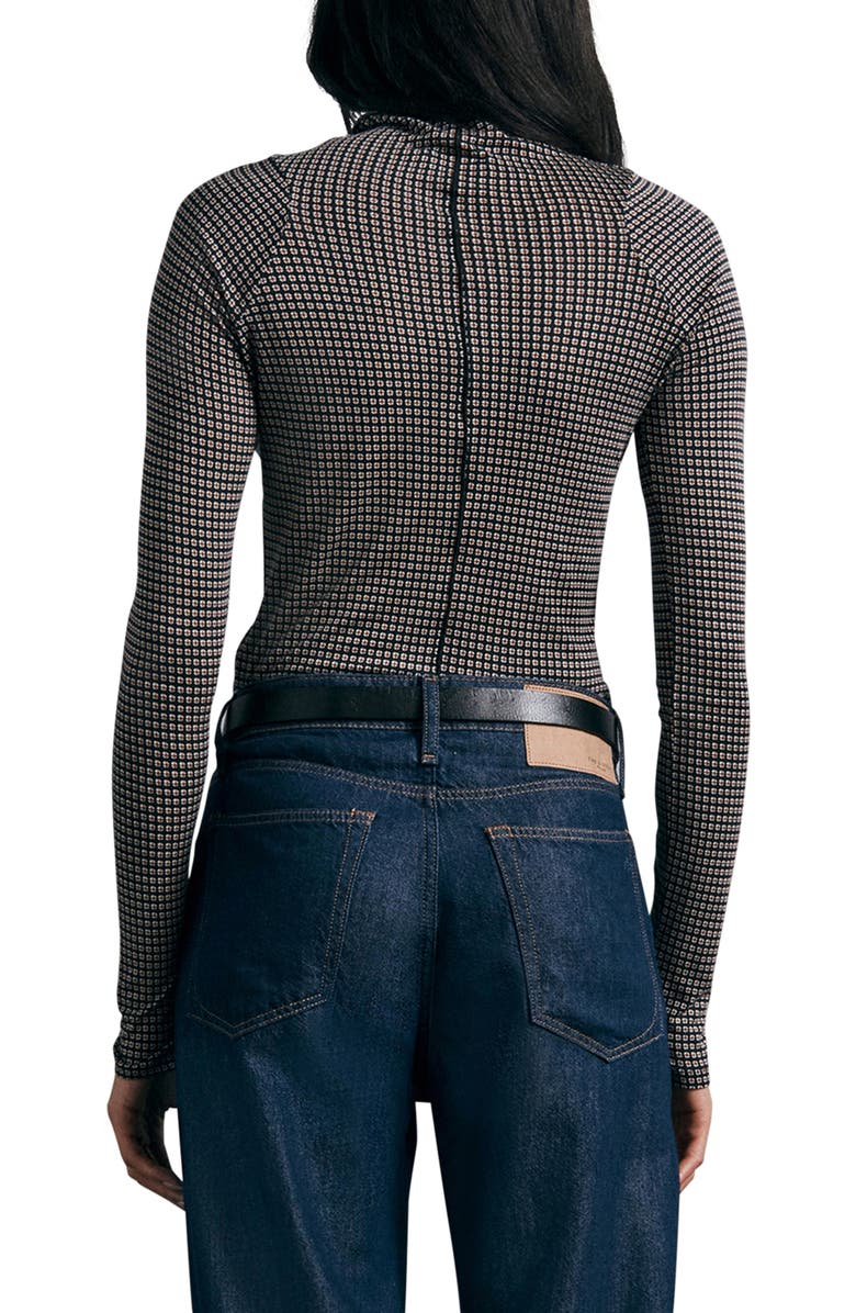 rag & bone Shaw Geo Print Paneled Funnel Neck Top, Alternate, color, 