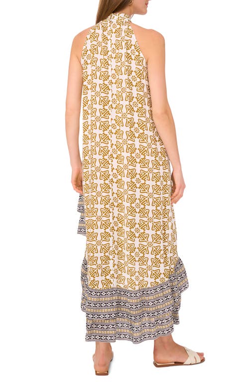 Vince Camuto Mixed Print High-low Halter Dress