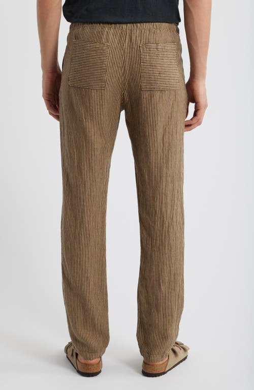 Alex Crane Bo Linen Drawstring Pants In Overdye Chai