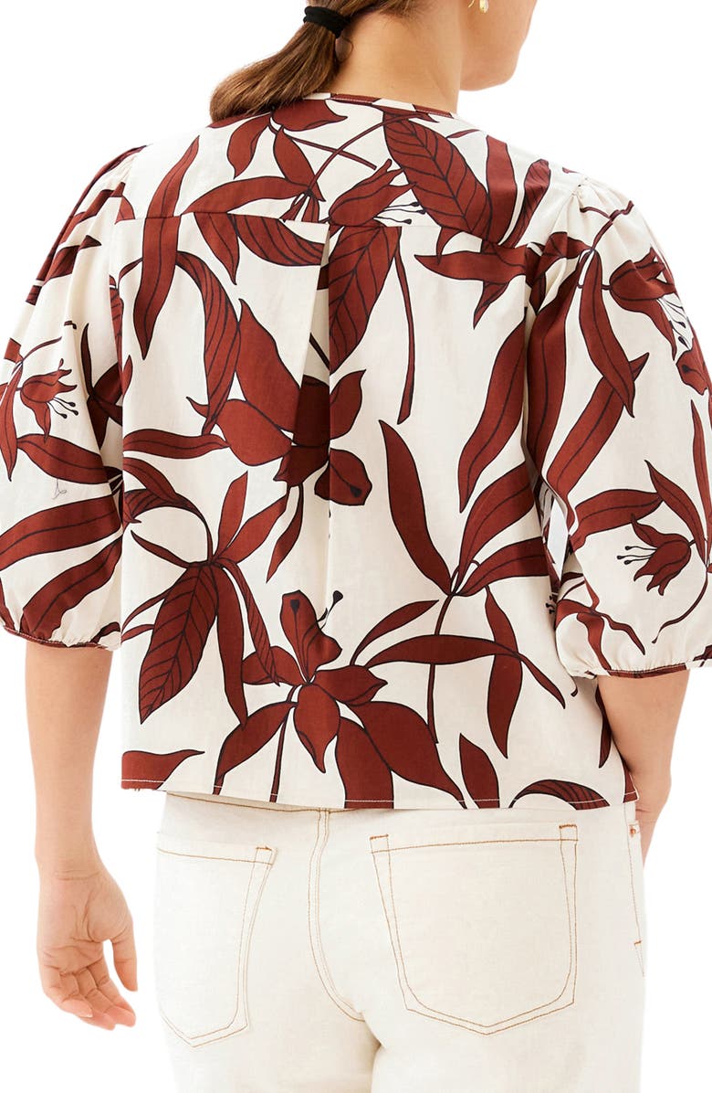 Karen Kane Puff Sleeve Button-Up Shirt, Alternate, color, Print