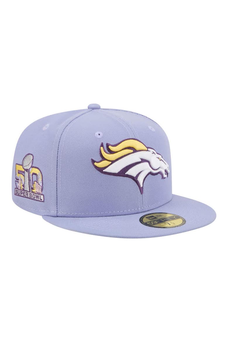 Men's New Era Light Purple Denver Broncos Lavender Bloom 59FIFTY Fitted Hat, Main, color, Light Purple