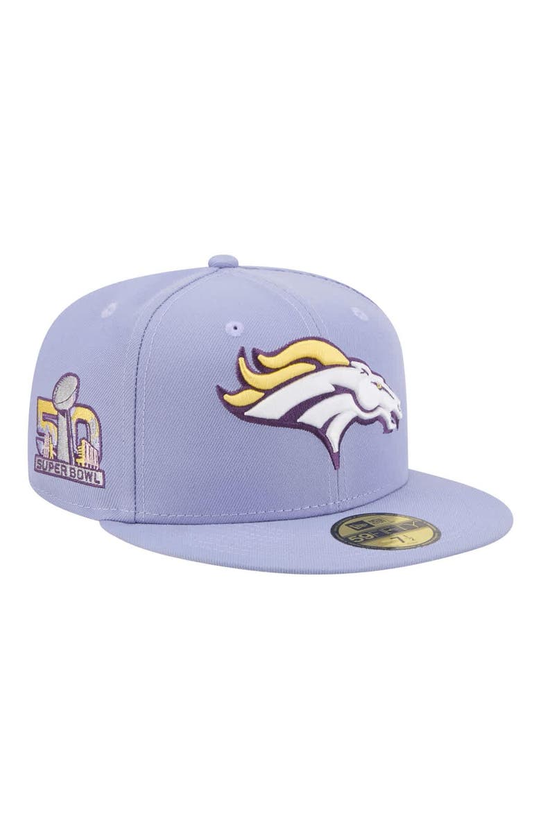 New Era Men's New Era Light Purple Denver Broncos Lavender Bloom 59FIFTY Fitted Hat, Main, color, Light Purple