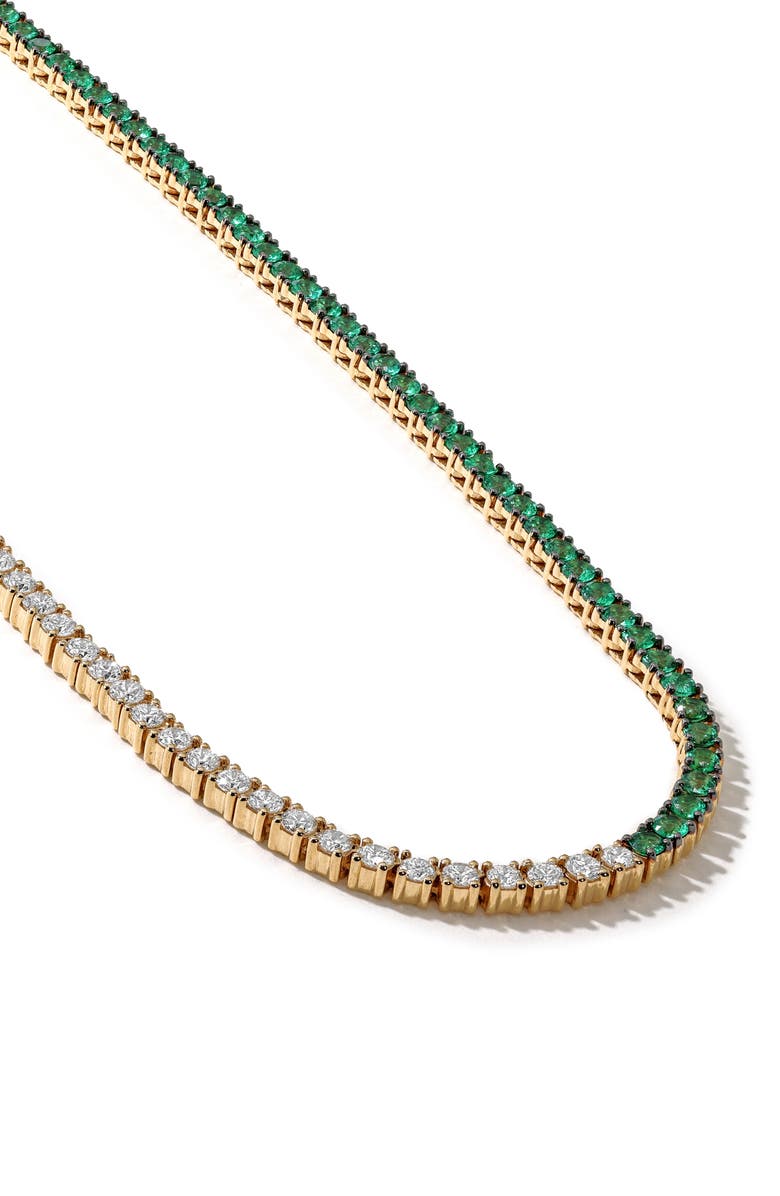 Mark Henry Half & Half Emerald and Diamond Tennis Necklace, Alternate, color, 