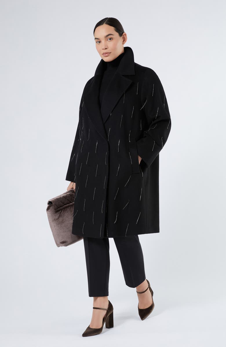 Marina Rinaldi Fatima Turtleneck Virgin Wool & Cashmere Sweater, Alternate, color, Black