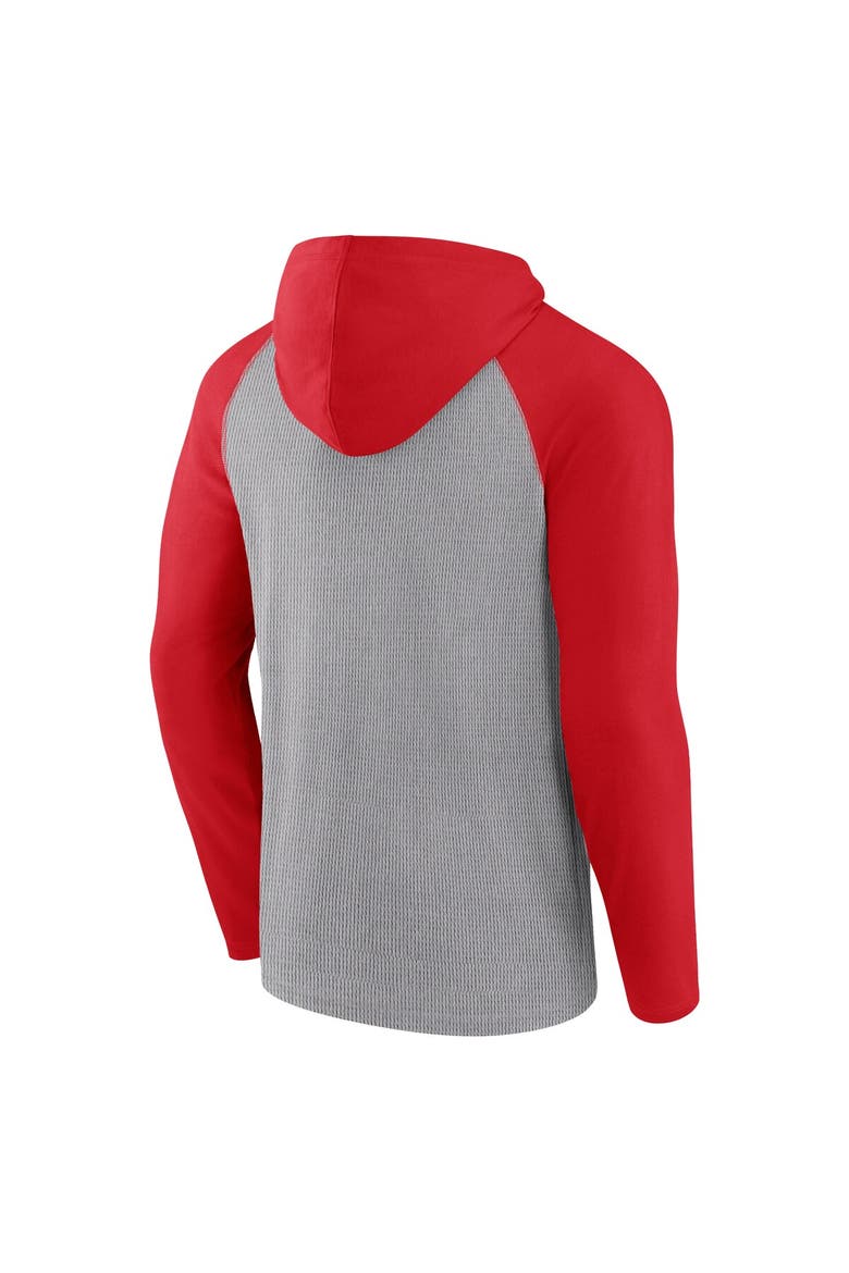 Men's Fanatics Gray/Scarlet San Francisco 49ers Under Center Long Sleeve Hoodie T-Shirt, Alternate, color, Gray