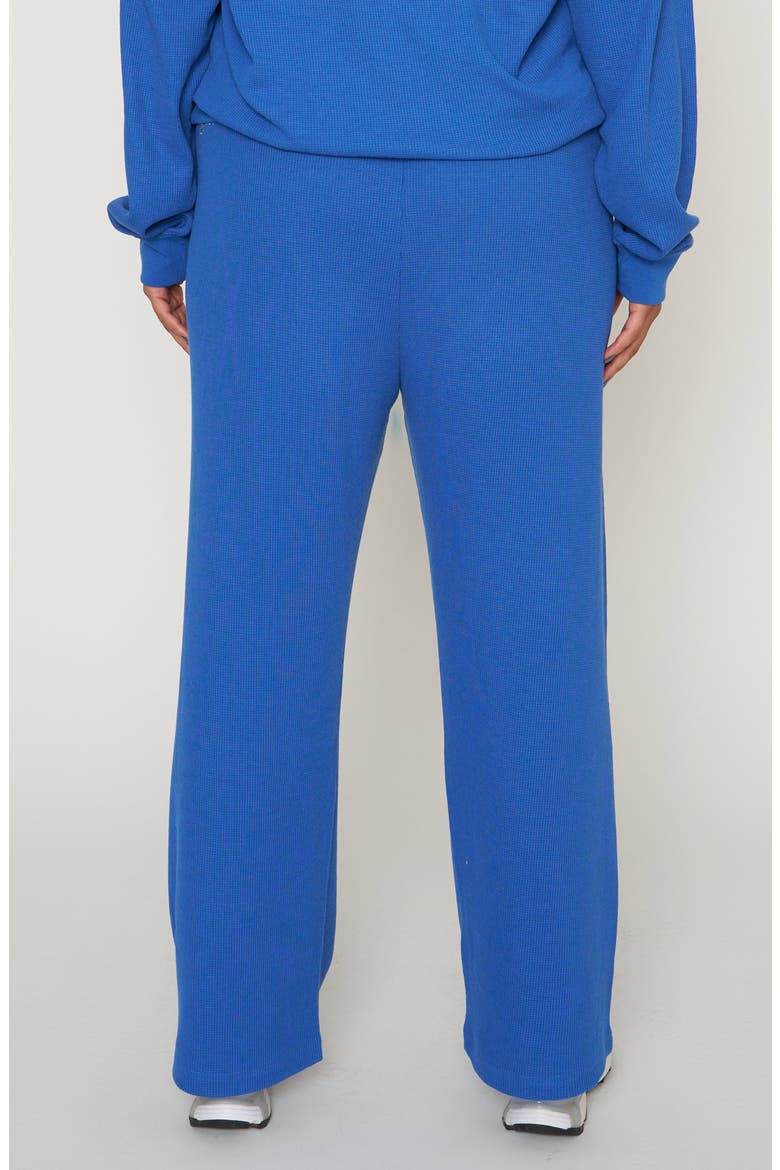 Sunny Days Are Coming Waffle Knit Wide Leg Sweatpants, Alternate, color, BLUE