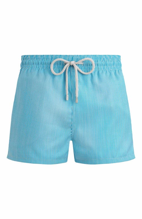 Vilebrequin Micro Ronde Des Tortues Rainbow Stretch Short Swim Shorts In Topaze Bleue