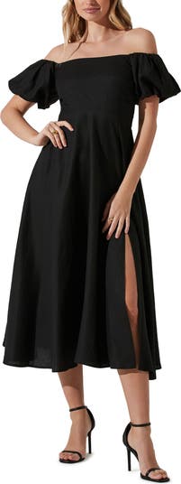 astr the label off the shoulder a line dress ASTR the Label Bellamy Dress in Pink
