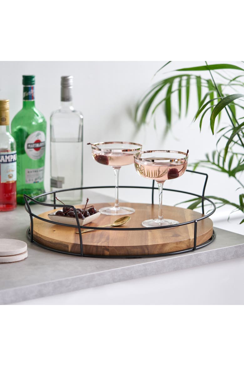 Modern Manor Acacia Cocktail Tray, Alternate, color, Brown