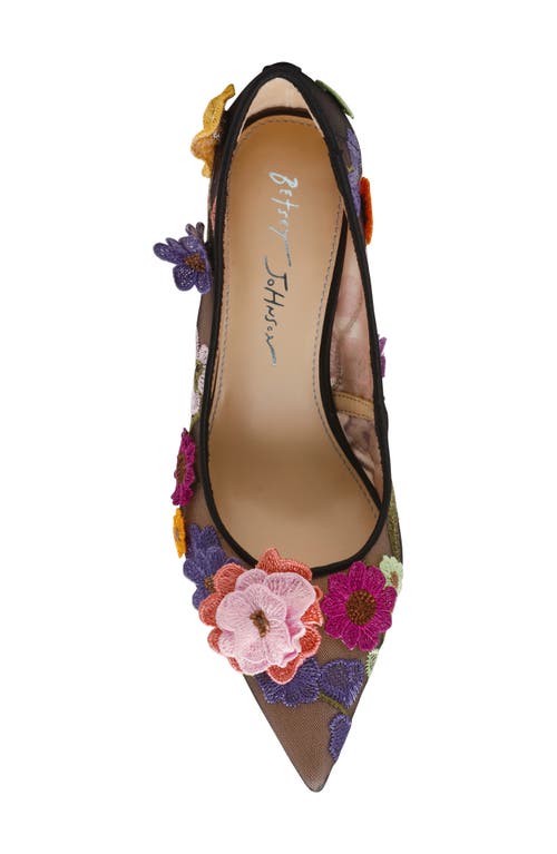 Shop Betsey Johnson Aimey Pointed Toe Pump In Black Floral
