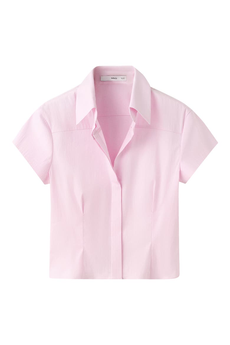Starring Hailey Bieber Gigi Short Sleeve Button-Up Shirt, Alternate, color, LIGHT PINK