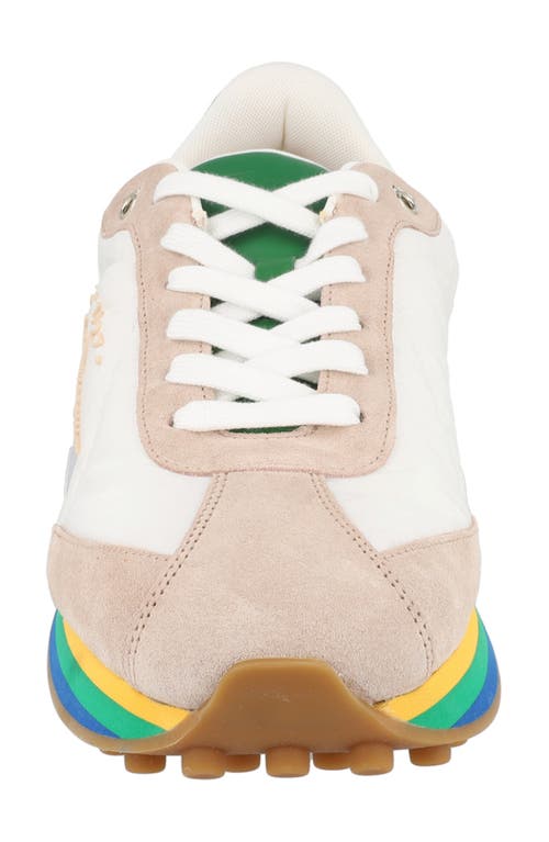 Ferragamo Iggy Rainbow-sole Sneakers In White
