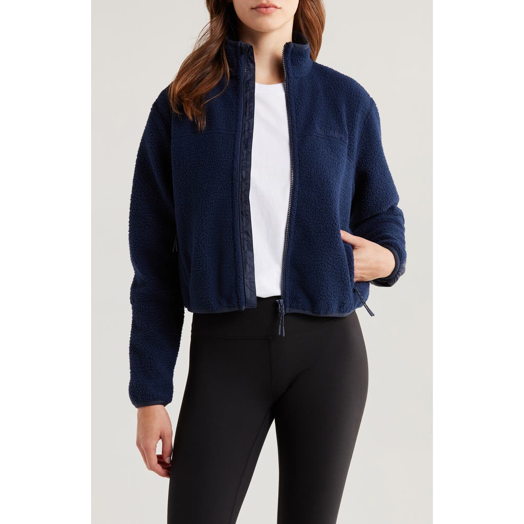 Halfdays Chapelle Water Repellent Fleece Jacket In Navy
