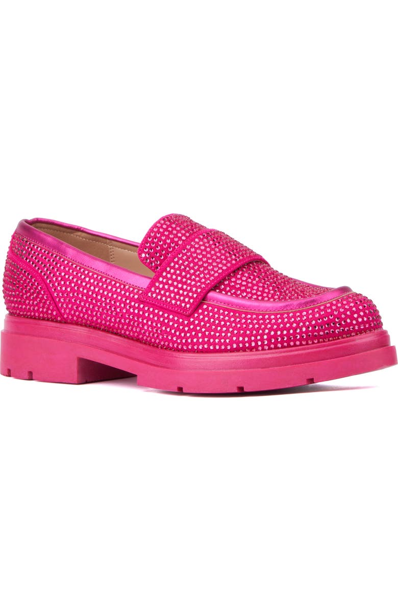 NEW YORK AND COMPANY Abigail Rhinestone Loafer, Main, color, Pink