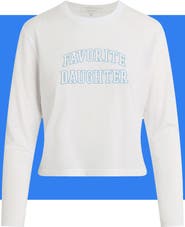 Favorite Daughter The Cropped Collegiate Long Sleeve Graphic T-Shirt